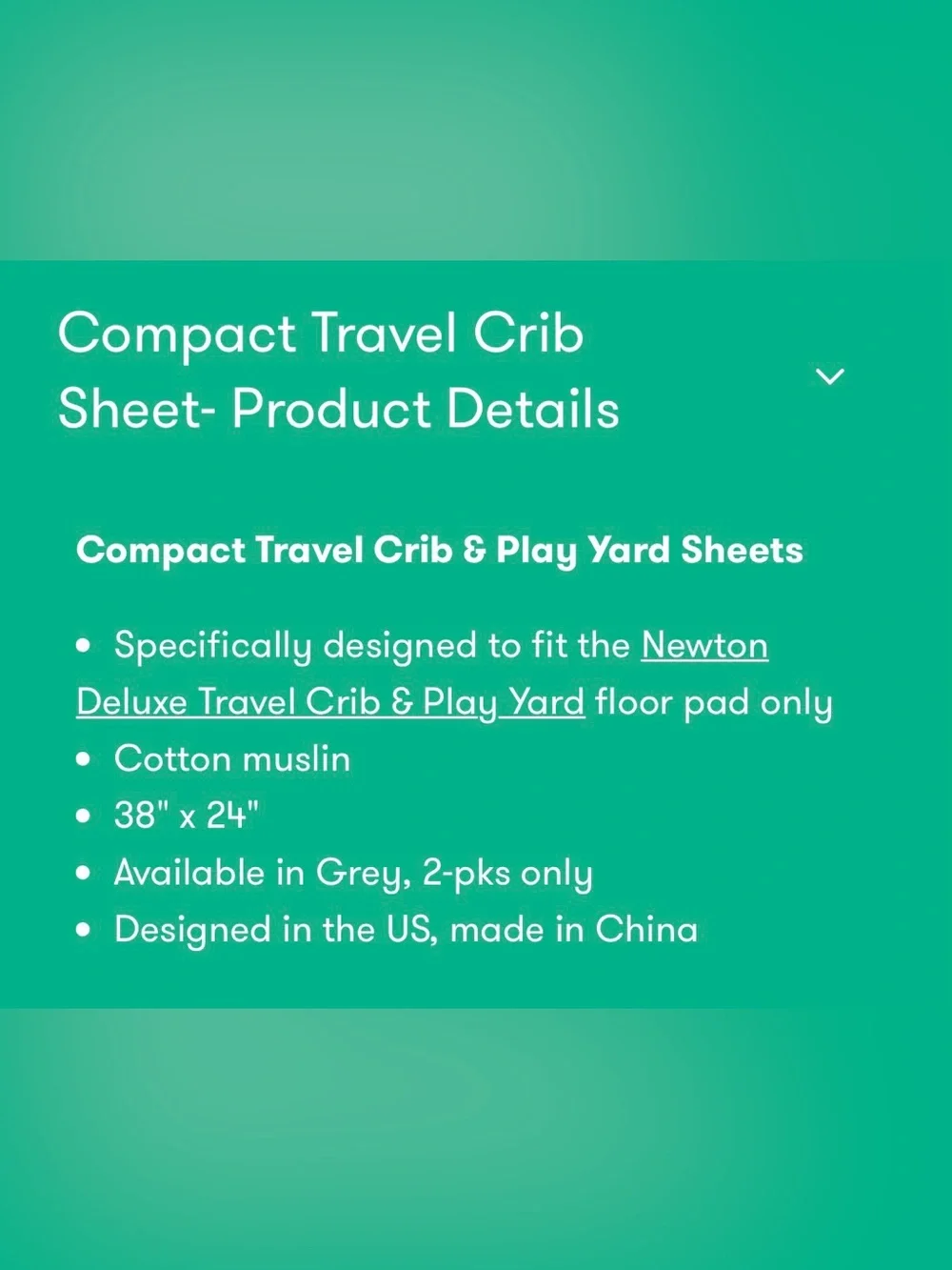 Newton Compact Travel Crib Sheets